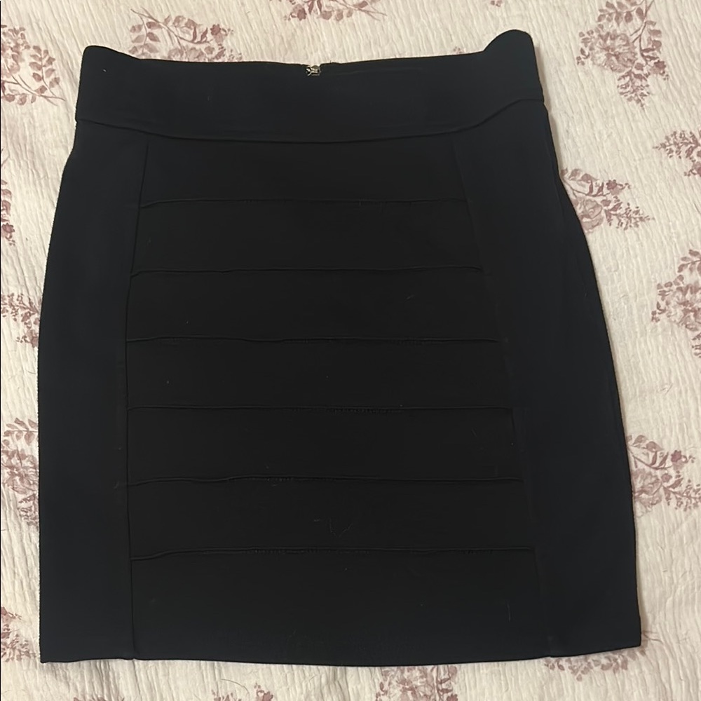 Forever 21 Black Layered Front Pencil Skirt